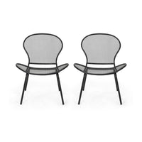 Nian Accent Chair Set of 2, Black Iron Shell Design and Hairpin Legs -BM337055