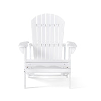 Libo Outdoor Reclining Adirondack Chair with Slanted Back, White Wood -BM337068