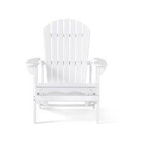 Libo Outdoor Reclining Adirondack Chair with Slanted Back, White Wood -BM337068
