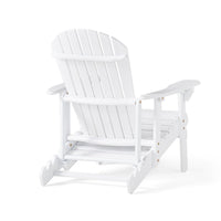 Libo Outdoor Reclining Adirondack Chair with Slanted Back, White Wood -BM337068