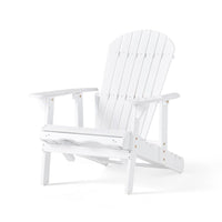 Libo Outdoor Reclining Adirondack Chair with Slanted Back, White Wood -BM337068