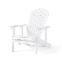 Libo Outdoor Reclining Adirondack Chair with Slanted Back, White Wood -BM337068