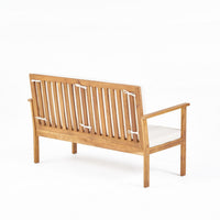 Norris Outdoor Loveseat with Slatted Seat, Brown Acacia Wood 55 Inch -BM337069