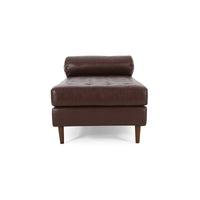Agaro Chaise Lounger, Bolster Pillow, Brown Waffle Stitched PU Leather -BM337072
