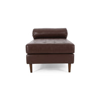 Agaro Chaise Lounger, Bolster Pillow, Brown Waffle Stitched PU Leather -BM337072