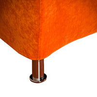 Enuy Round Accent Chair, Modern Orange Microfiber, Steel Legs -BM337078