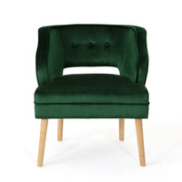 Joen Accent Armchair, Curved Back, Emerald Green Velvet -BM337080