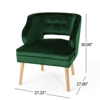 Joen Accent Armchair, Curved Back, Emerald Green Velvet -BM337080