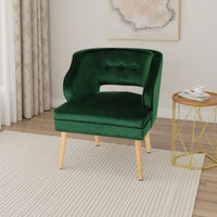 Joen Accent Armchair, Curved Back, Emerald Green Velvet -BM337080