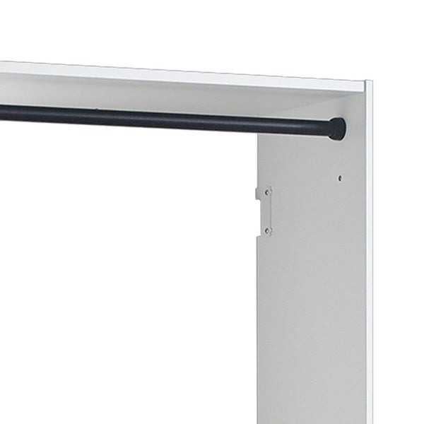 Vedz Wall Mounted Walk in Closet, 2 Hanging Rods, White Melamine -BM337082