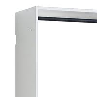 Vedz Wall Mounted Walk in Closet, 2 Hanging Rods, White Melamine -BM337082