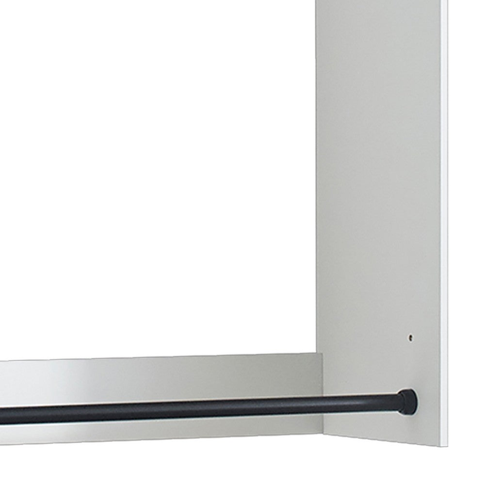 Vedz Wall Mounted Walk in Closet, 2 Hanging Rods, White Melamine -BM337082