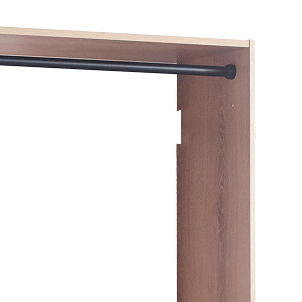 Vedz Wall Mounted Walk in Closet, 2 Hanging Rods, Oak Brown Melamine -BM337083