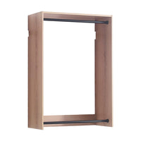 Vedz Wall Mounted Walk in Closet, 2 Hanging Rods, Oak Brown Melamine -BM337083