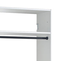 Vedz Wall Mount Walk in Closet, 1 Shelf w Hanging Rod, White Melamine -BM337084