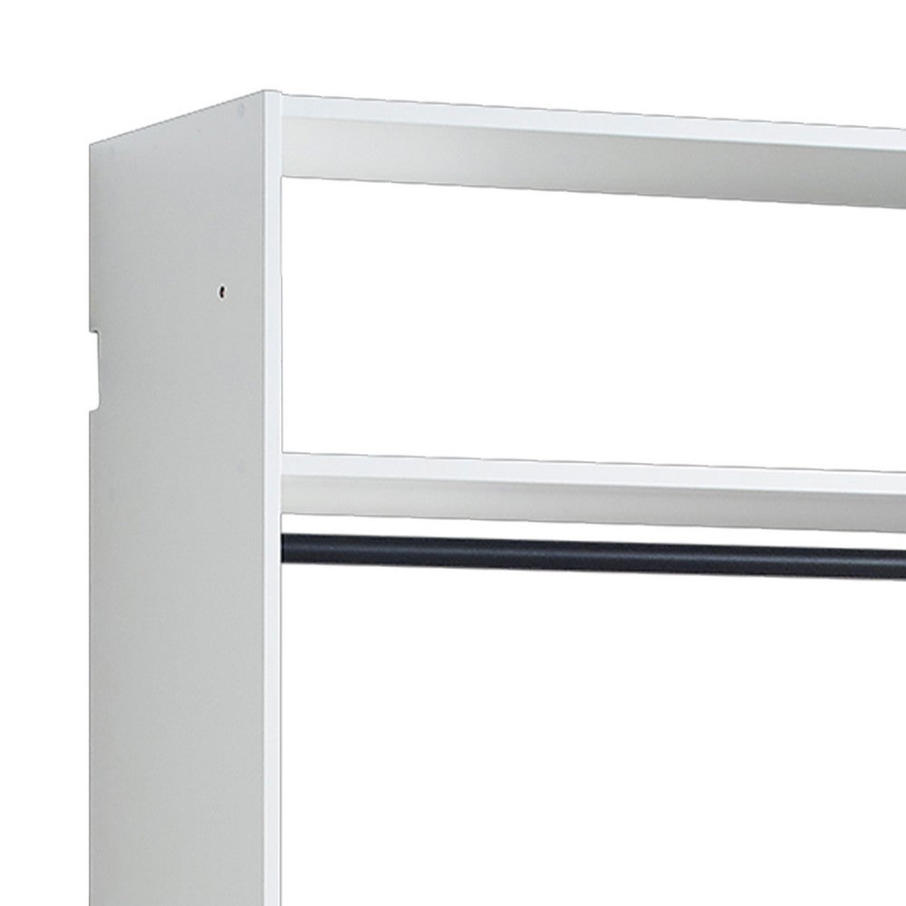 Vedz Wall Mount Walk in Closet, 1 Shelf w Hanging Rod, White Melamine -BM337084