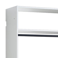 Vedz Wall Mount Walk in Closet, 1 Shelf w Hanging Rod, White Melamine -BM337084