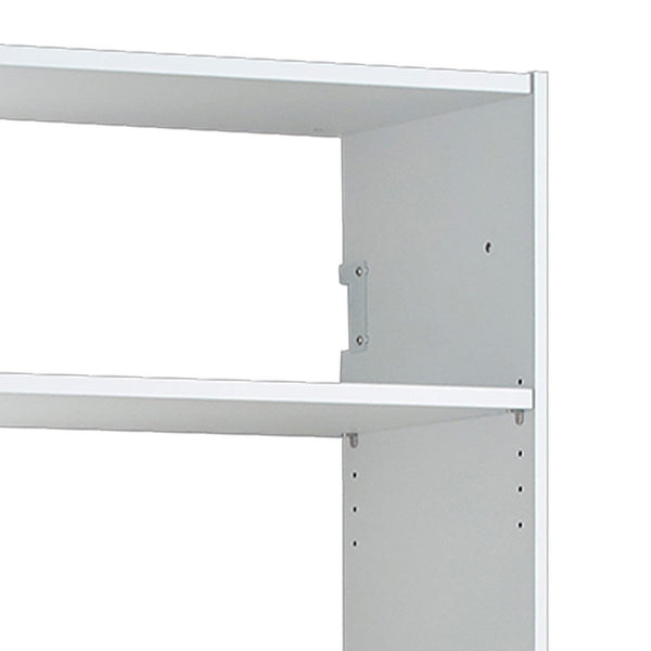 Vedz Wall Mount Adjustable Shelf, 4 Open Shelves, White Melamine -BM337086