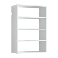 Vedz Wall Mount Adjustable Shelf, 4 Open Shelves, White Melamine -BM337086