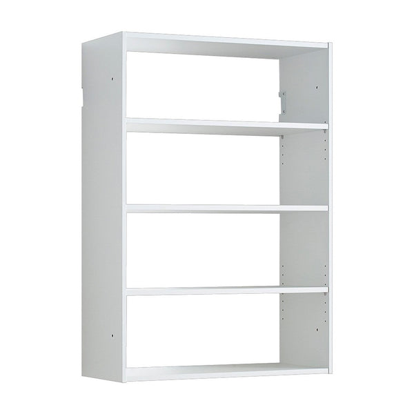 Vedz Wall Mount Adjustable Shelf, 4 Open Shelves, White Melamine -BM337086