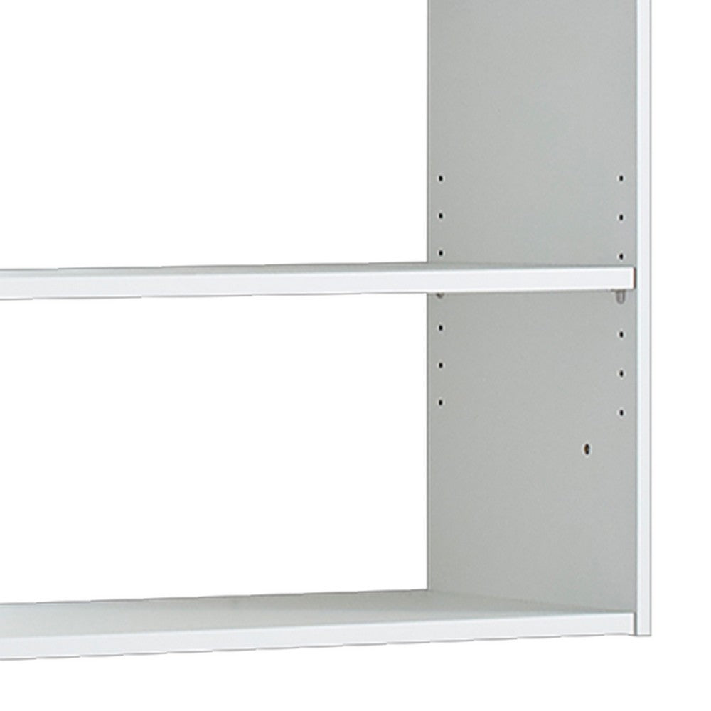 Vedz Wall Mount Adjustable Shelf, 4 Open Shelves, White Melamine -BM337086