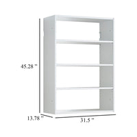 Vedz Wall Mount Adjustable Shelf, 4 Open Shelves, White Melamine -BM337086