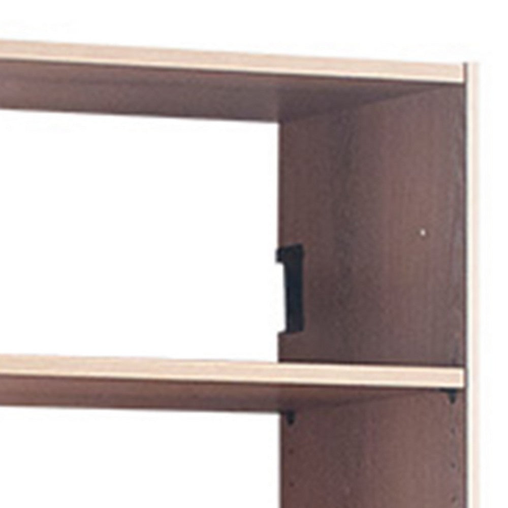 Vedz Wall Mount Adjustable Shelf, 4 Open Shelves, Oak Brown Melamine -BM337087