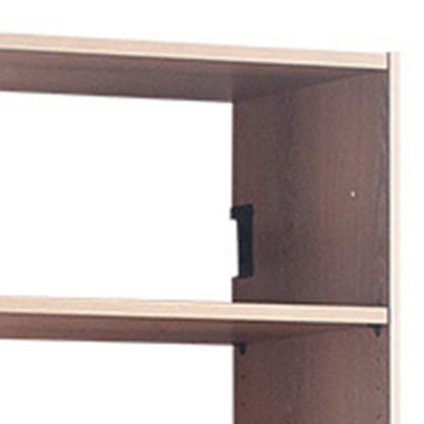 Vedz Wall Mount Adjustable Shelf, 4 Open Shelves, Oak Brown Melamine -BM337087