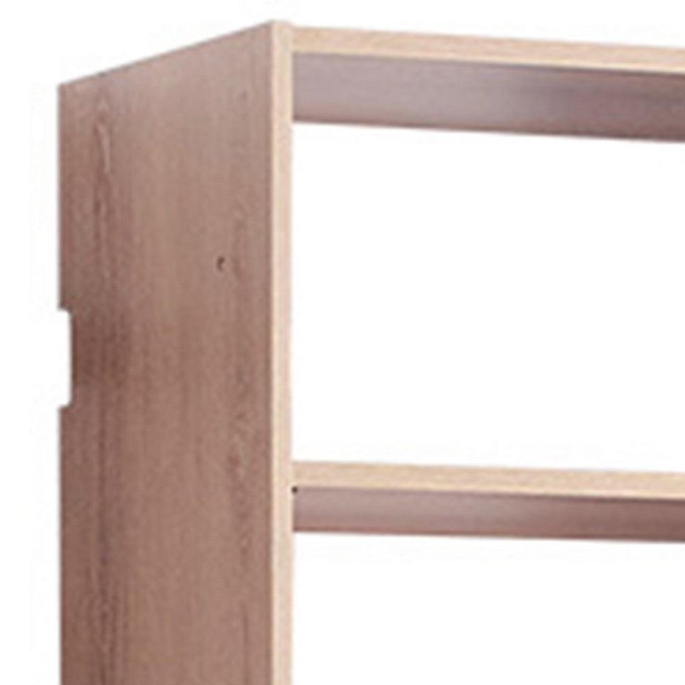 Vedz Wall Mount Adjustable Shelf, 4 Open Shelves, Oak Brown Melamine -BM337087