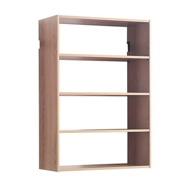 Vedz Wall Mount Adjustable Shelf, 4 Open Shelves, Oak Brown Melamine -BM337087