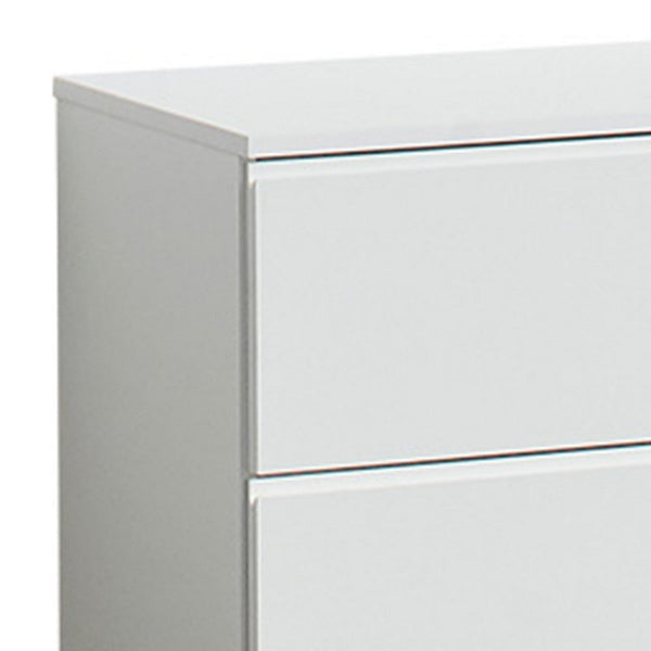 Vedz Dresser Unit with 2 Drawers, Modern White Melamine Finish -BM337088