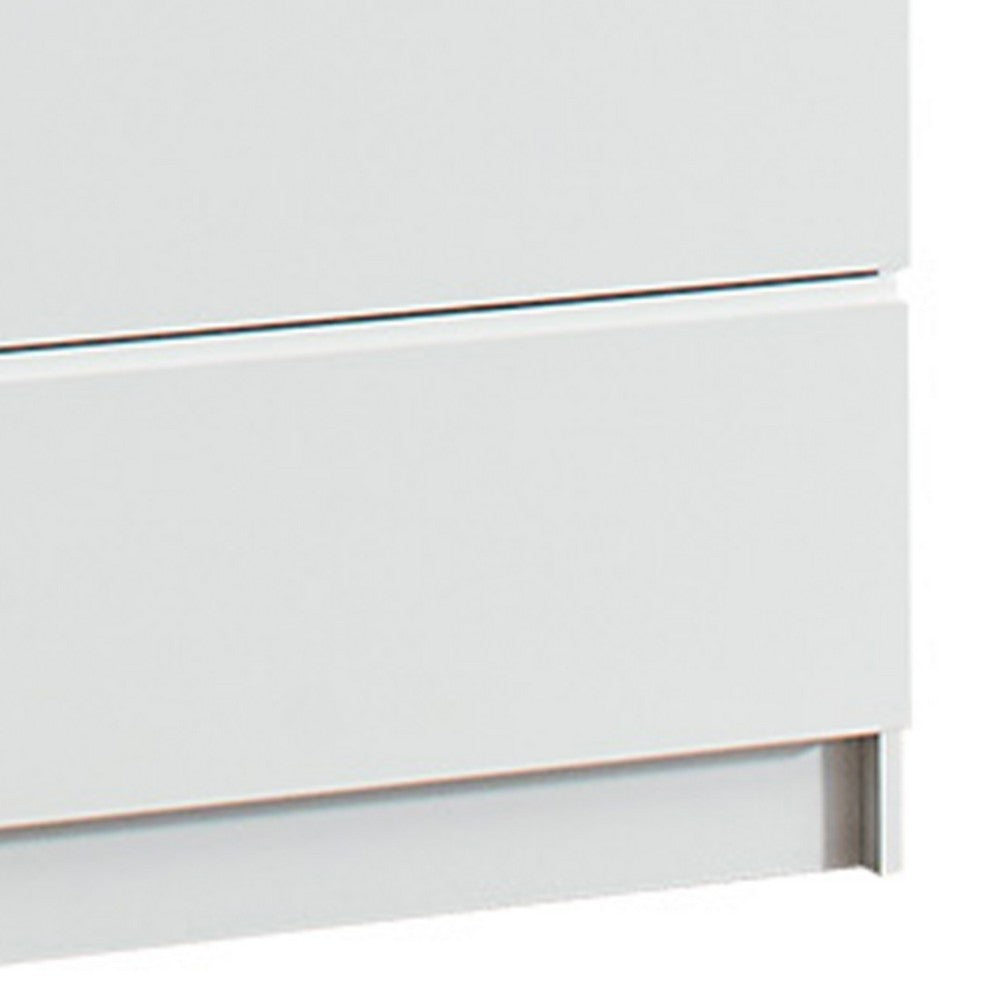 Vedz Dresser Unit with 2 Drawers, Modern White Melamine Finish -BM337088
