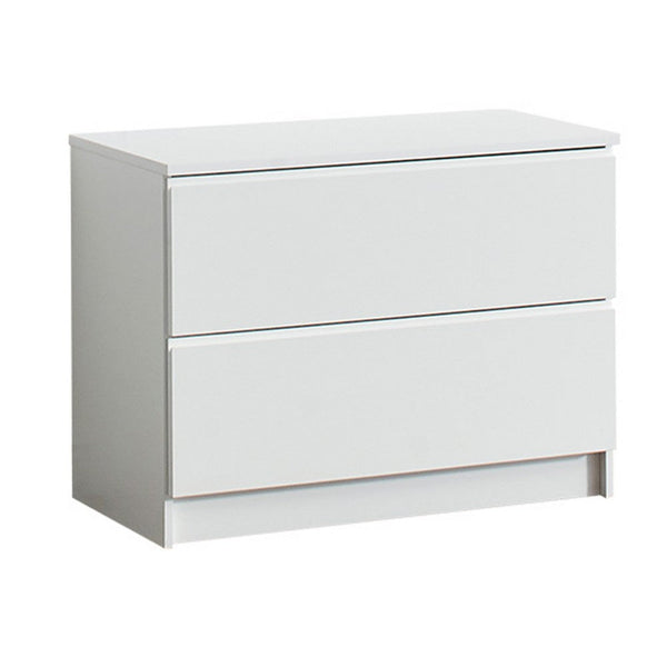 Vedz Dresser Unit with 2 Drawers, Modern White Melamine Finish -BM337088