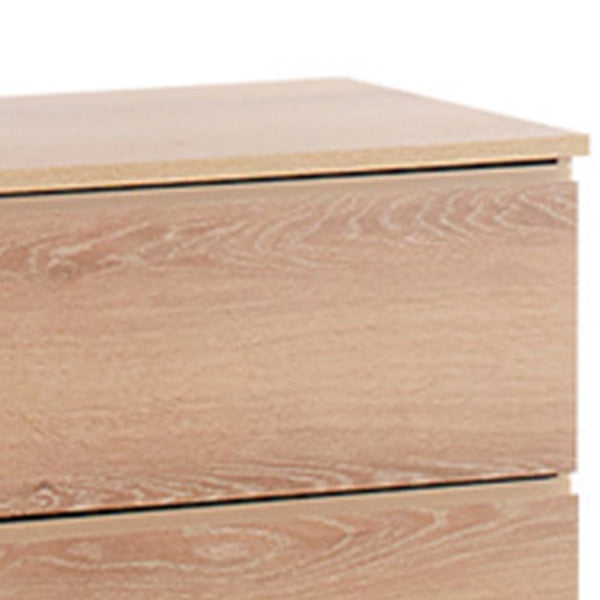 Vedz Dresser Unit with 2 Drawers, Modern Oak Brown Melamine Finish -BM337089