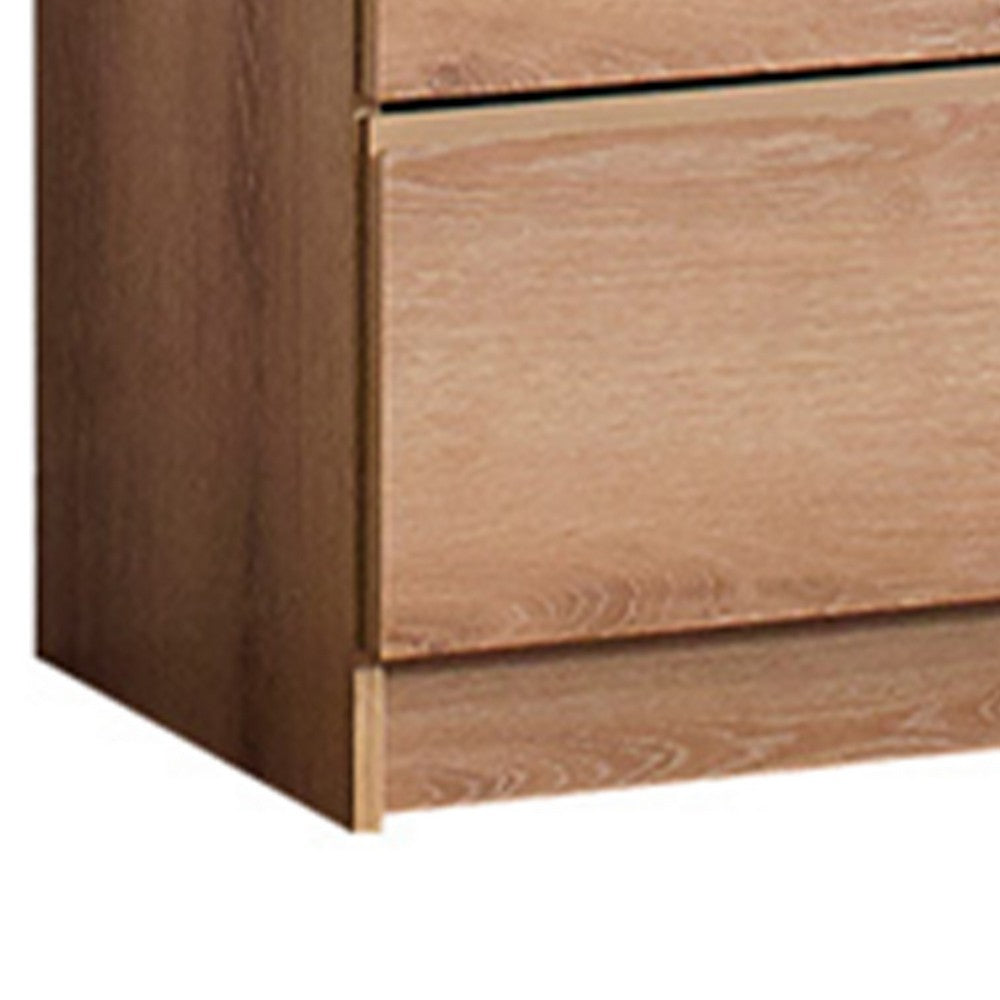 Vedz Dresser Unit with 2 Drawers, Modern Oak Brown Melamine Finish -BM337089