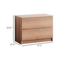 Vedz Dresser Unit with 2 Drawers, Modern Oak Brown Melamine Finish -BM337089