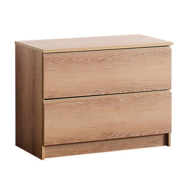 Vedz Dresser Unit with 2 Drawers, Modern Oak Brown Melamine Finish -BM337089