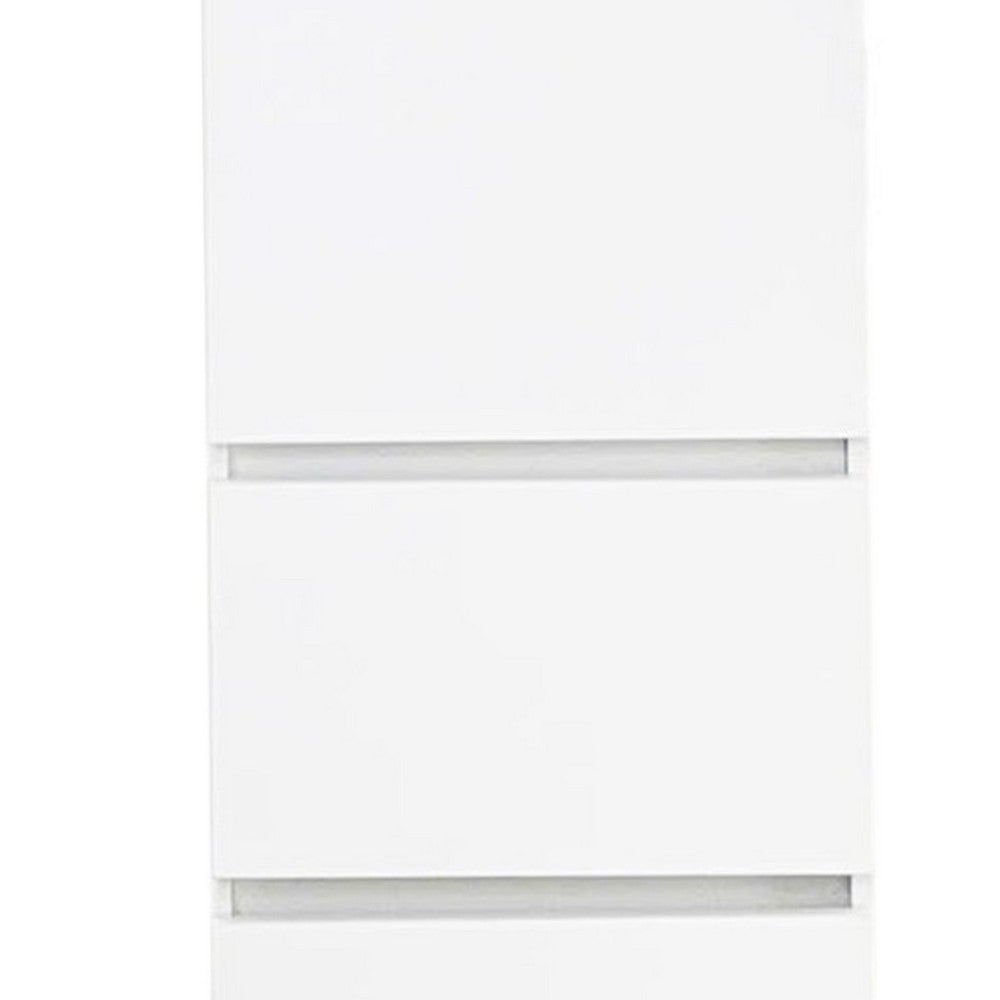 Ely Slim Closet Cabinet, 3 Drawers, 71 Inch, White Melamine and Wood -BM337102