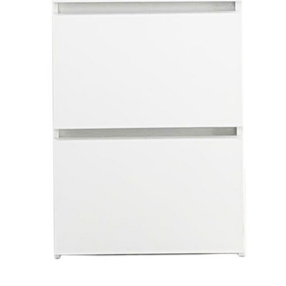 Ely Slim Closet Cabinet, 3 Drawers, 71 Inch, White Melamine and Wood -BM337102
