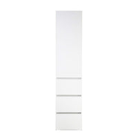 Ely Slim Closet Cabinet, 3 Drawers, 71 Inch, White Melamine and Wood -BM337102