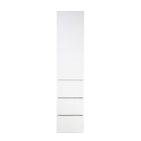 Ely Slim Closet Cabinet, 3 Drawers, 71 Inch, White Melamine and Wood -BM337102