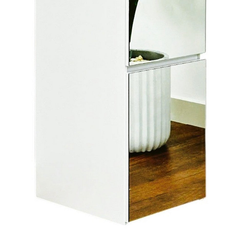 Ely Slim Closet Cabinet w Mirror, 1 Drawer, 71 Inch, White Melamine -BM337103