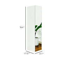 Ely Slim Closet Cabinet w Mirror, 1 Drawer, 71 Inch, White Melamine -BM337103