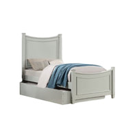 Roly Kids Full Size Bed w Trundle, Cradle Inspired Arches, Gray Wood - BM337249