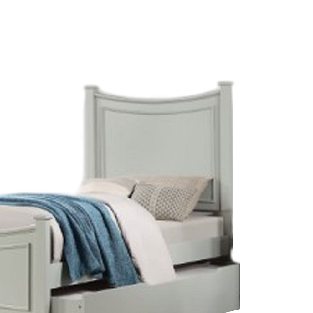 Roly Kids Full Size Bed w Trundle, Cradle Inspired Arches, Gray Wood - BM337249