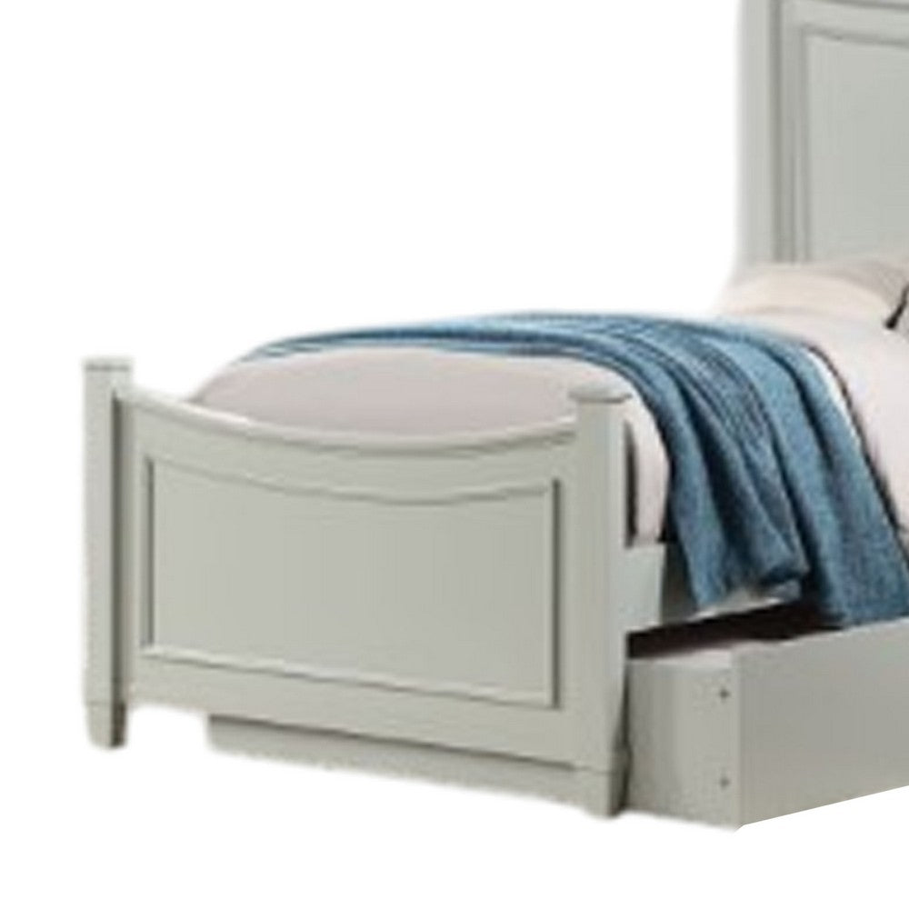 Roly Kids Full Size Bed w Trundle, Cradle Inspired Arches, Gray Wood - BM337249