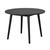 Yely 5pc Dining Table with 4 Windsor Chairs Set, Black Rubberwood - BM337250