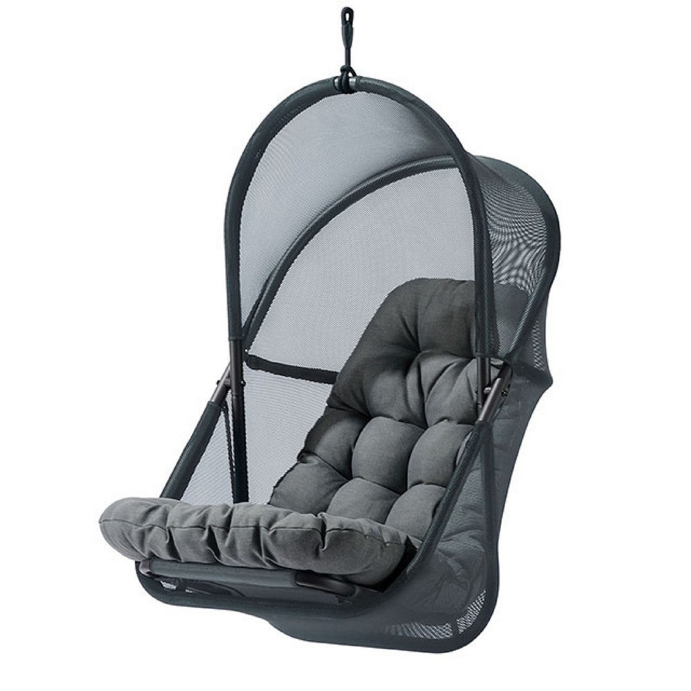 Bery Outdoor Swing Chair with Foldable Stand, Dark Gray Cushion - BM337259