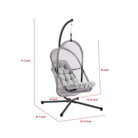 Bery Outdoor Swing Chair with Foldable Stand, Light Gray Cushion - BM337260