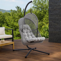Bery Outdoor Swing Chair with Foldable Stand, Light Gray Cushion - BM337260